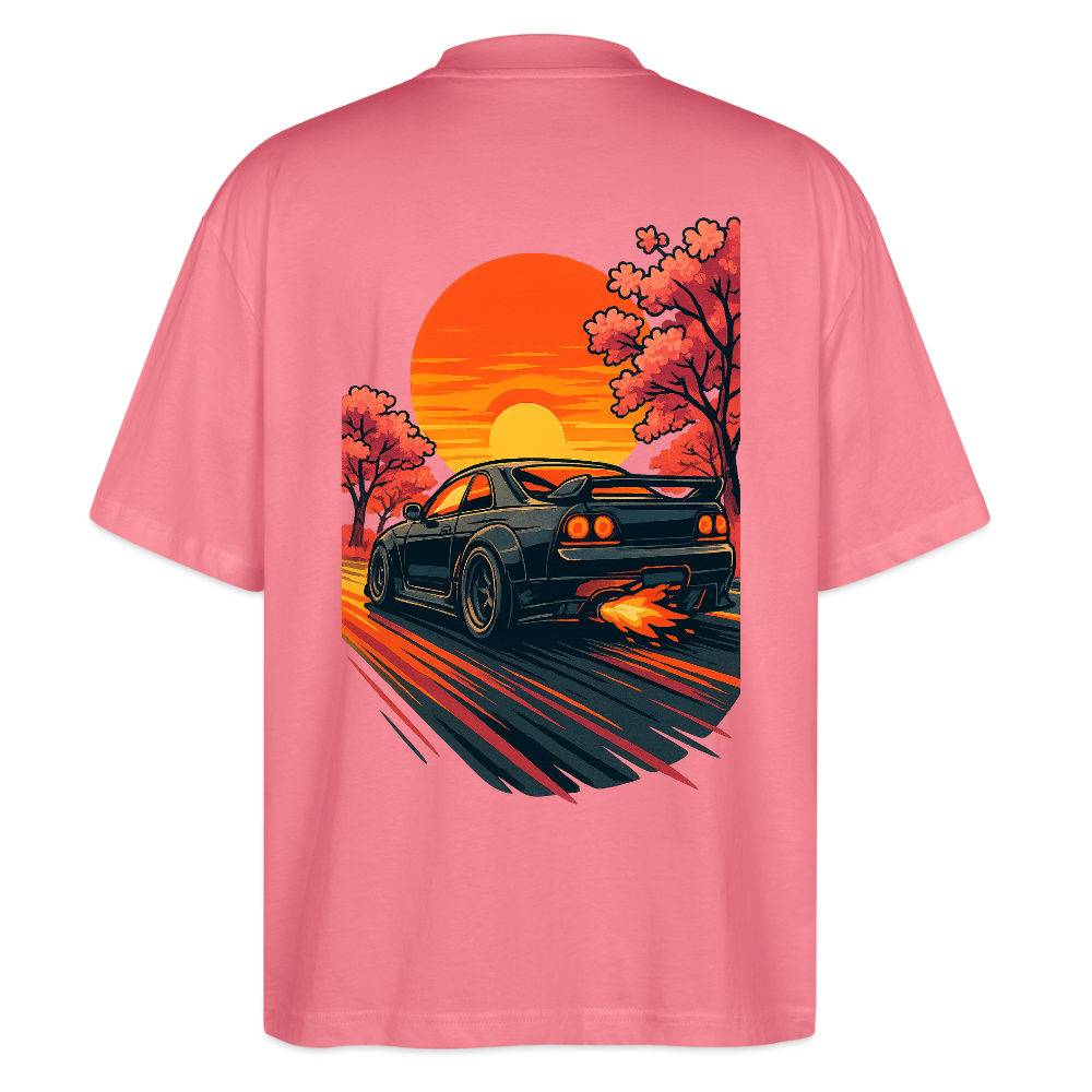Cartel Oversized Bio T-Shirt Cartoon Sunset - Pink