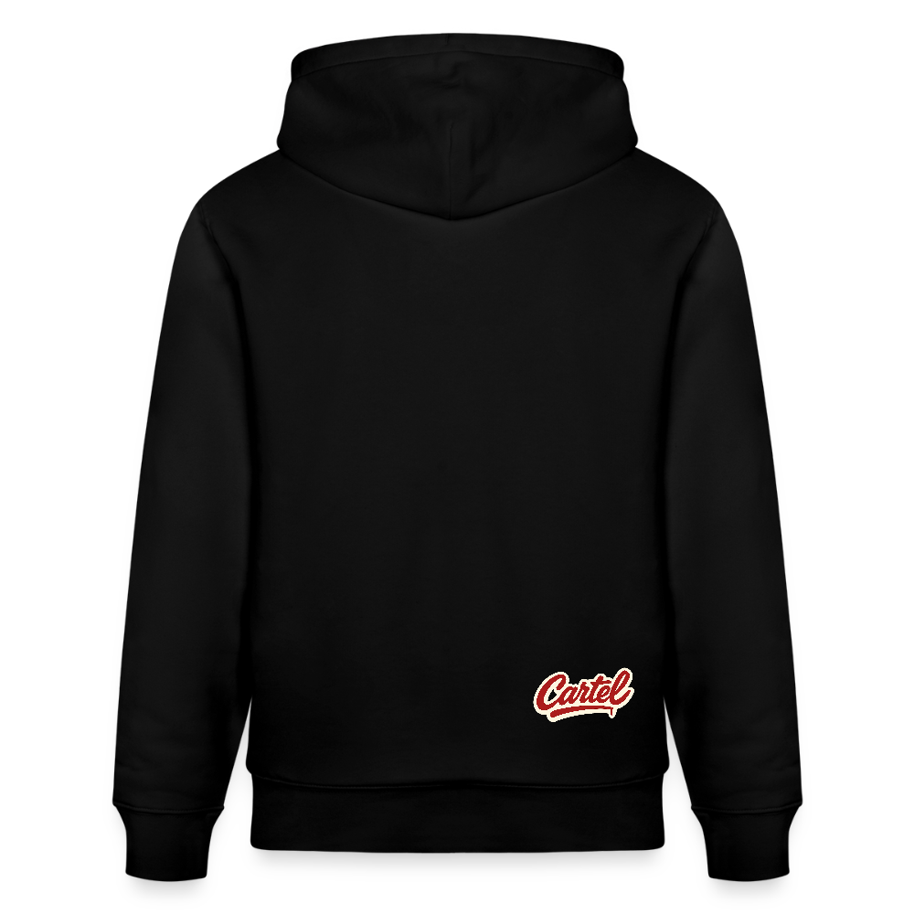Cartel Bio-Hoodie Clean White Logo - Schwarz