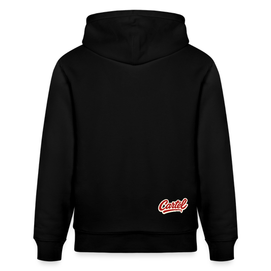 Cartel Bio-Hoodie Clean White Logo - Schwarz