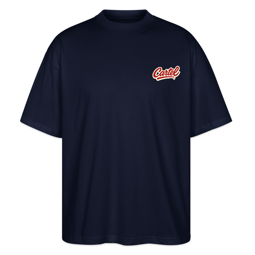 Cartel Oversized Bio T-Shirt Clean White Logo - Navy