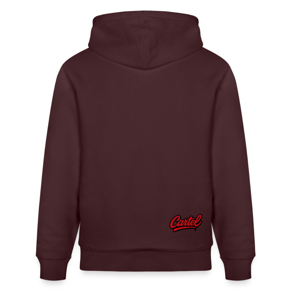 Cartel Bio-Hoodie Clean Black Logo - Maroon
