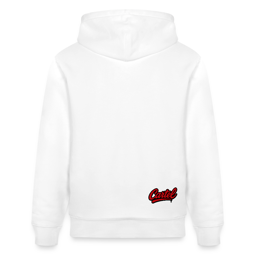 Cartel Bio-Hoodie Clean Black Logo - Weiß