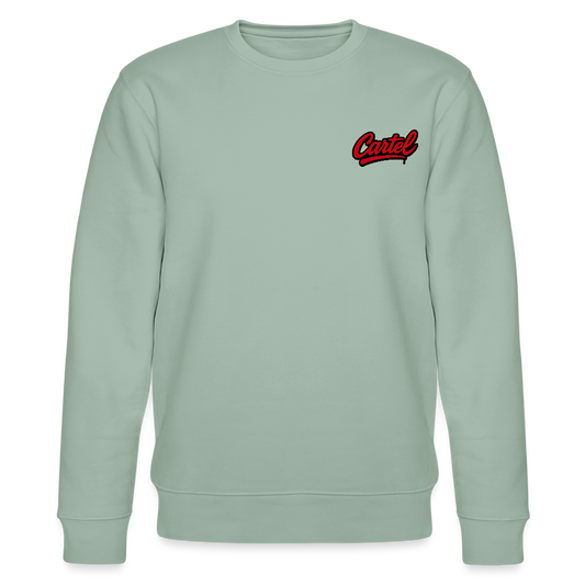 Cartel Bio-Sweatshirt Cartoon Sunset - Helles Graugrün