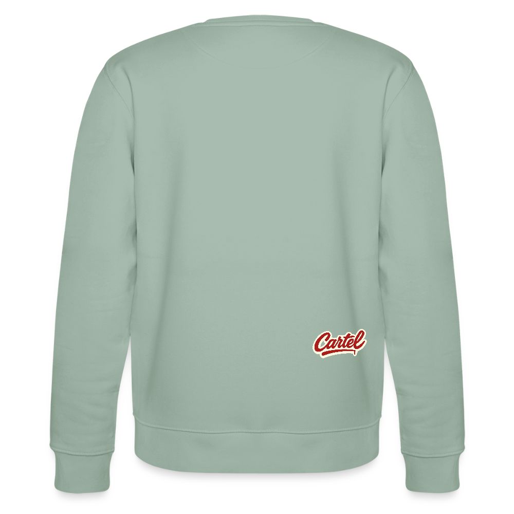 Cartel Bio-Sweatshirt Clean White Logo - Helles Graugrün