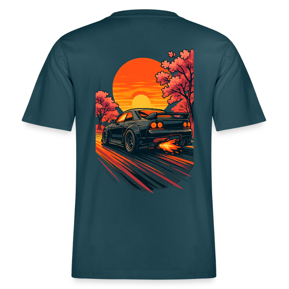 Cartel Bio-T-Shirt Cartoon Sunset - Dunkles Petrol