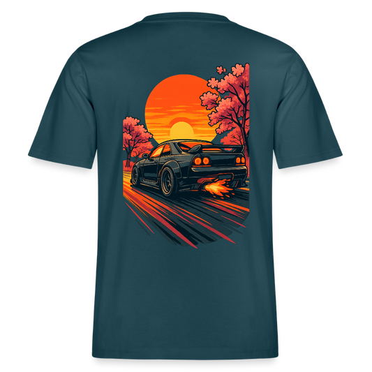 Cartel Bio-T-Shirt Cartoon Sunset - Dunkles Petrol