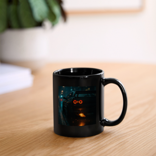 Tasse Cartel Feuriger Gruß aus der Ladelufthölle - Schwarz