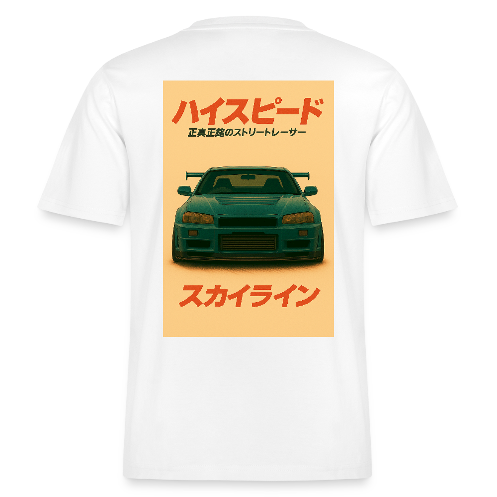 Cartel Bio-T-Shirt Blue Icon VHS Retro - Weiß