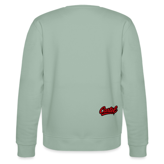 Cartel Bio-Sweatshirt Clean Black Logo - Helles Graugrün
