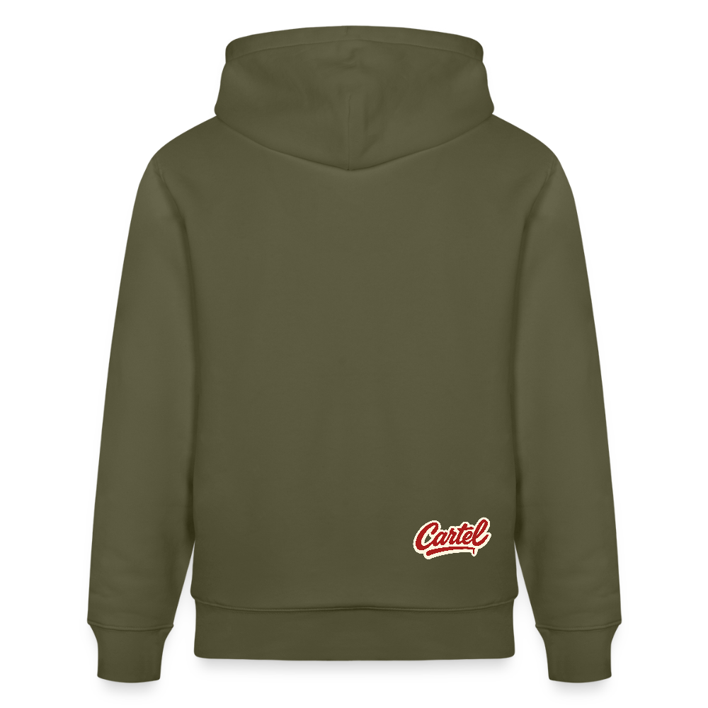 Cartel Bio-Hoodie Clean White Logo - Khaki Grün