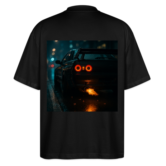 Cartel Oversized Bio T-shirt Feuriger Gruß aus der Ladelufthölle - Schwarz