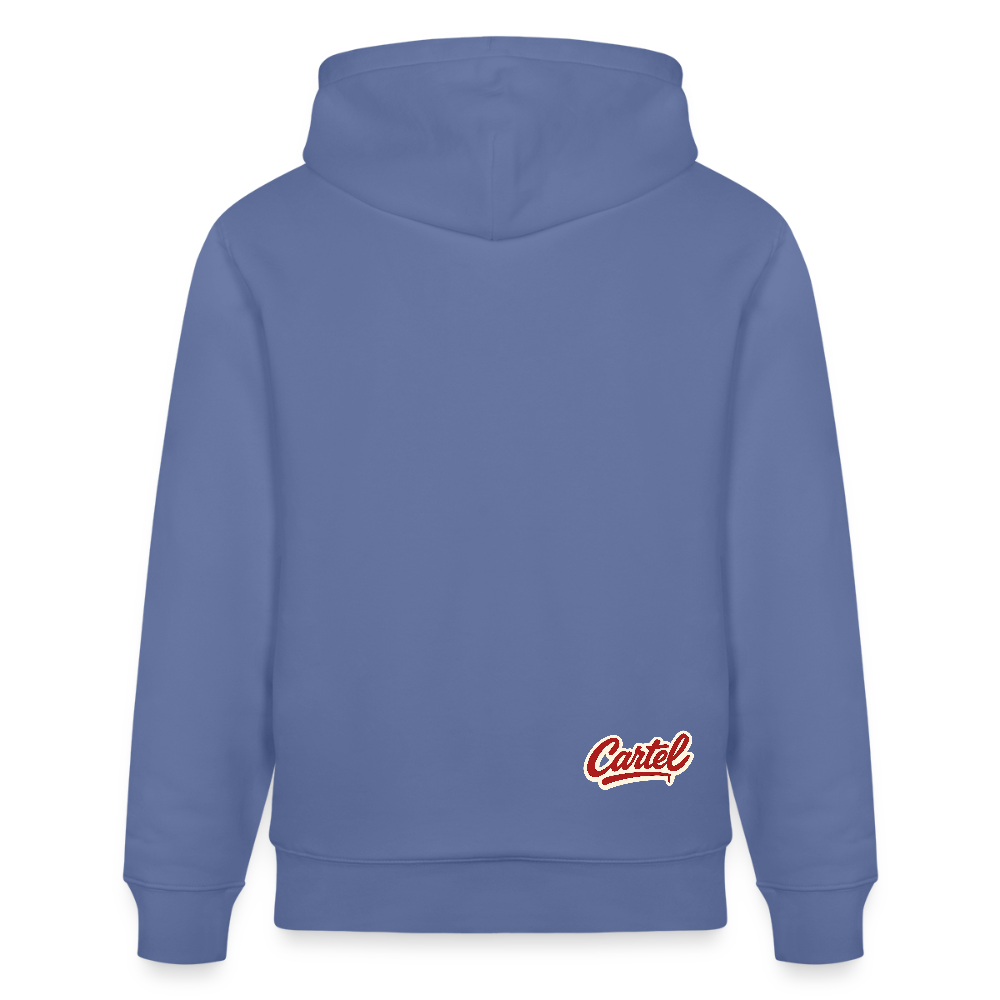 Cartel Bio-Hoodie Clean White Logo - Blau
