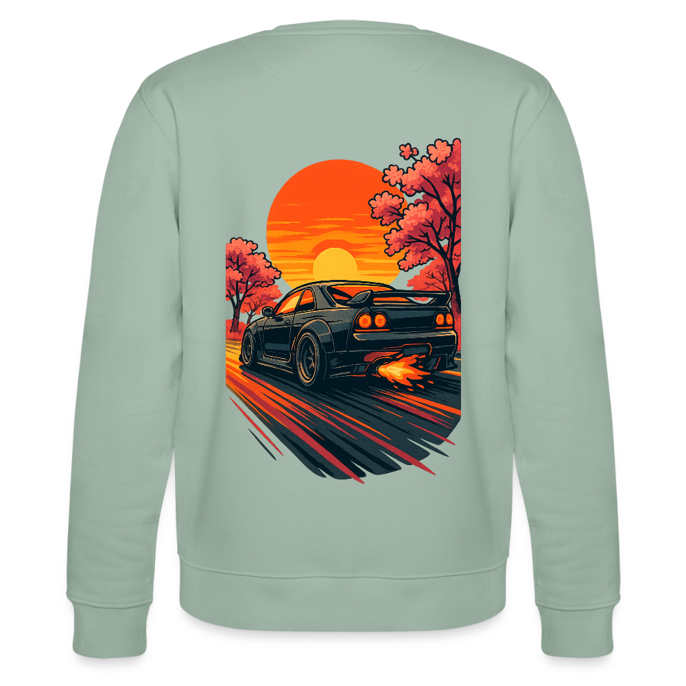 Cartel Bio-Sweatshirt Cartoon Sunset - Helles Graugrün