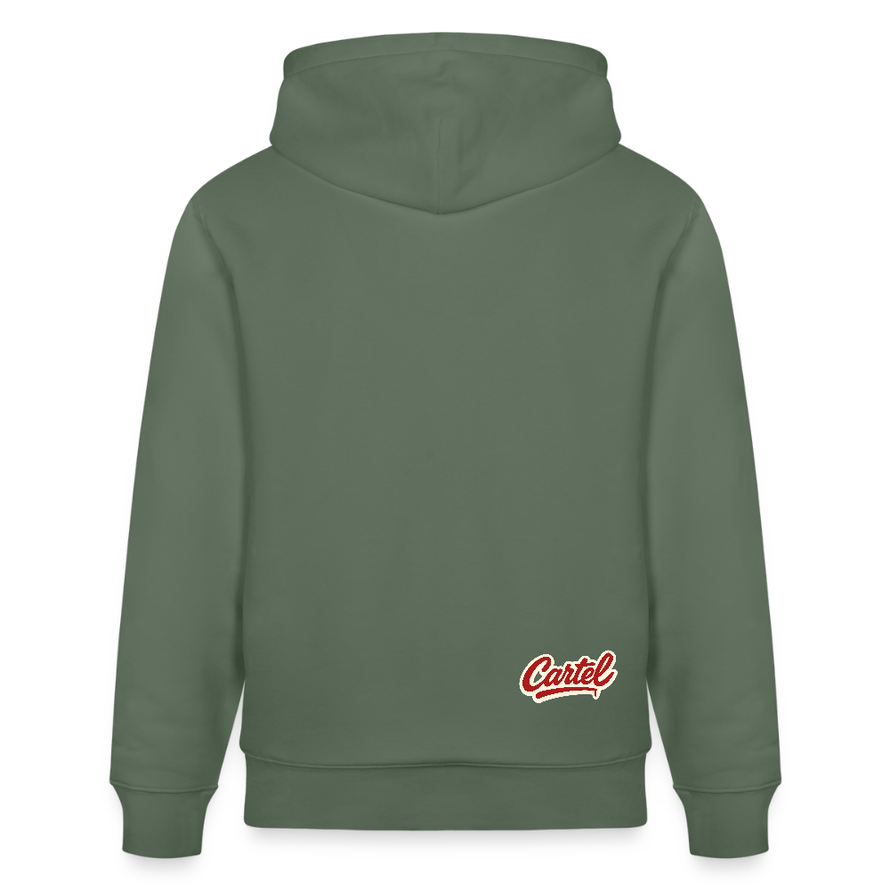 Cartel Bio-Hoodie Clean White Logo - Tanngrün