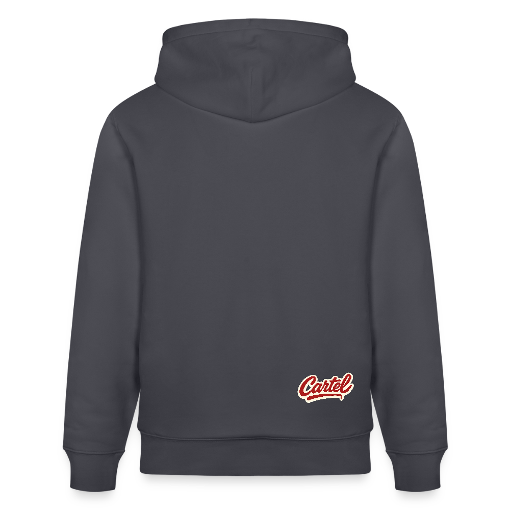 Cartel Bio-Hoodie Clean White Logo - Indigoblau