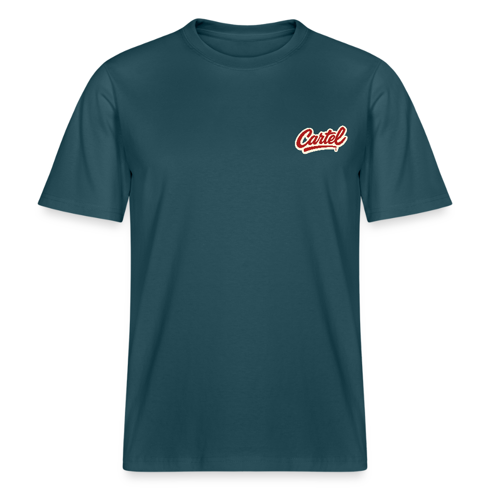 Cartel Bio-T-Shirt Clean White Logo - Dunkles Petrol