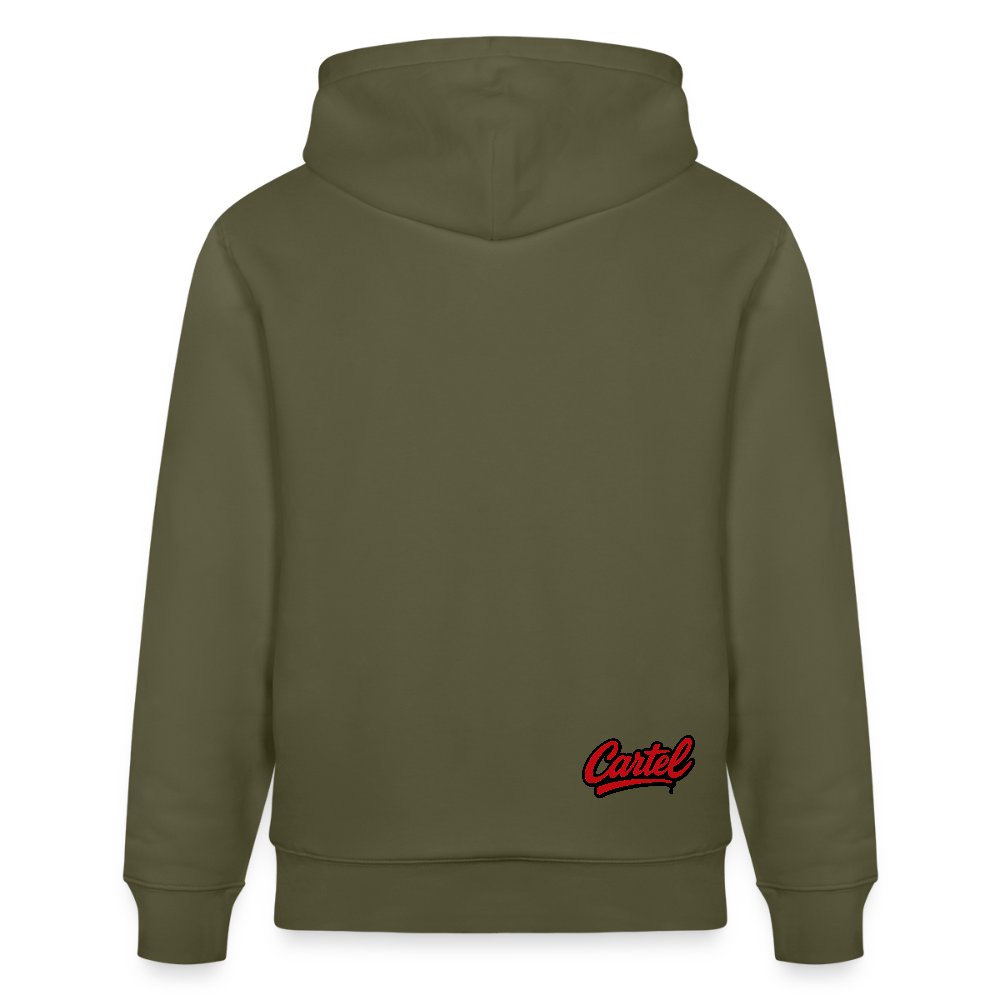 Cartel Bio-Hoodie Clean Black Logo - Khaki Grün
