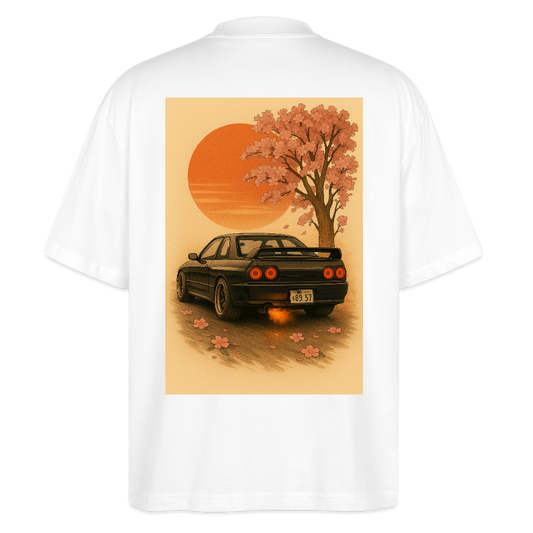 Cartel Oversized Bio T-Shirt Sunset Ride Gemälde - Weiß
