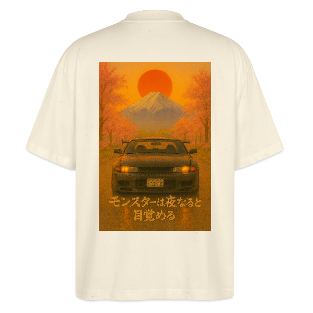 Cartel Oversized Bio T-Shirt Japan Sunset - Weißgrau