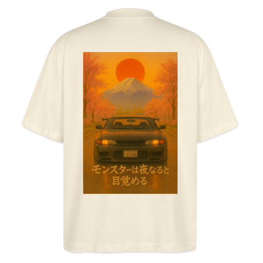 Cartel Oversized Bio T-Shirt Japan Sunset - Weißgrau