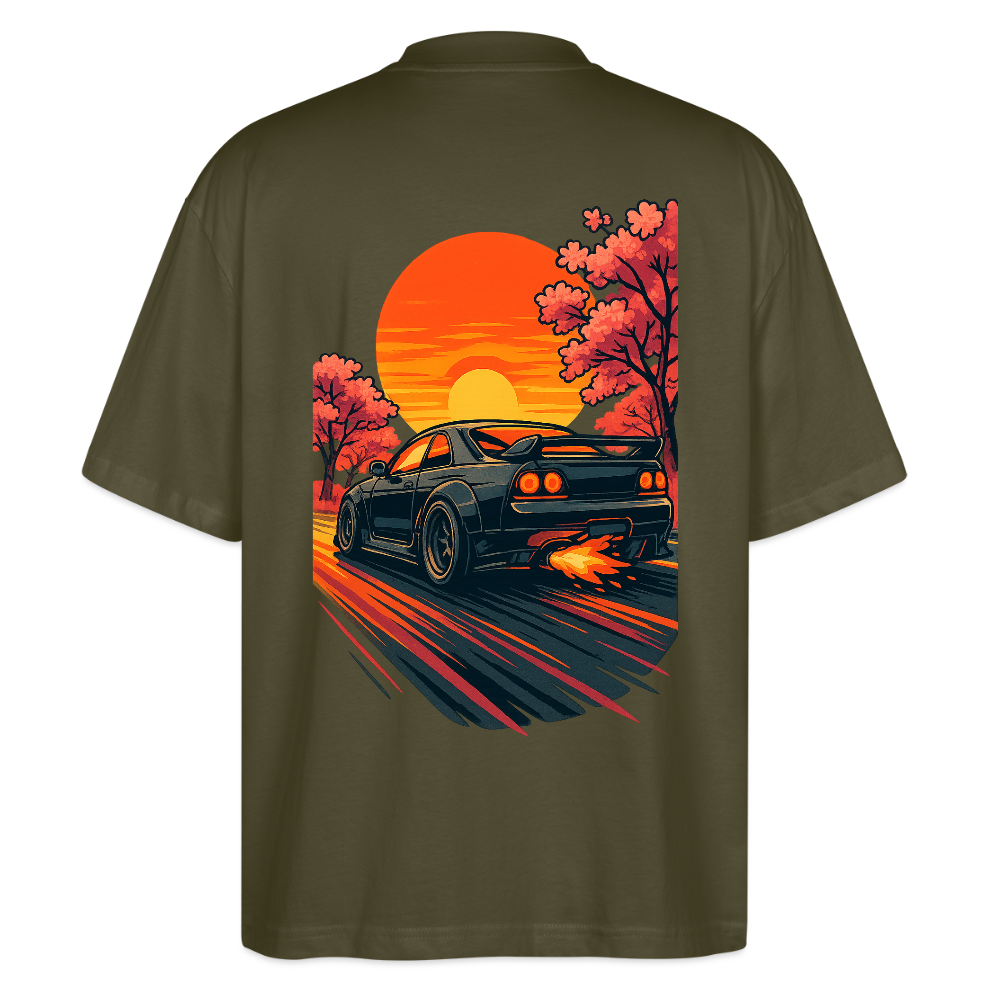 Cartel Oversized Bio T-Shirt Cartoon Sunset - Khaki