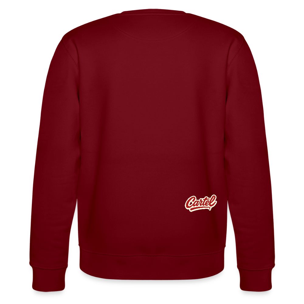 Cartel Bio-Sweatshirt Clean White Logo - Burgunderrot