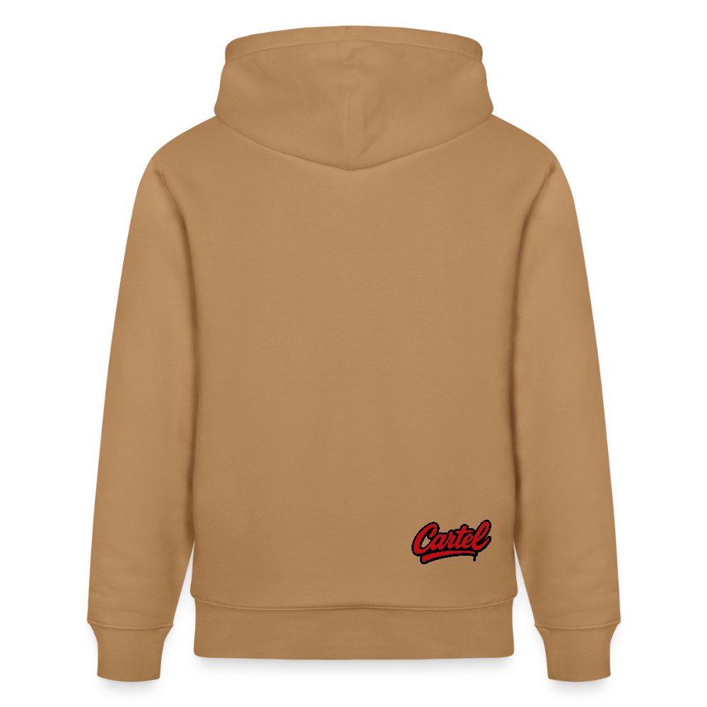 Cartel Bio-Hoodie Clean Black Logo - Karamell 