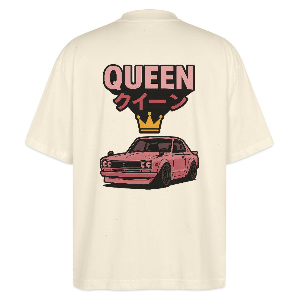 Cartel Oversized Bio T-Shirt Queen 👸 Partnershirt - Weißgrau