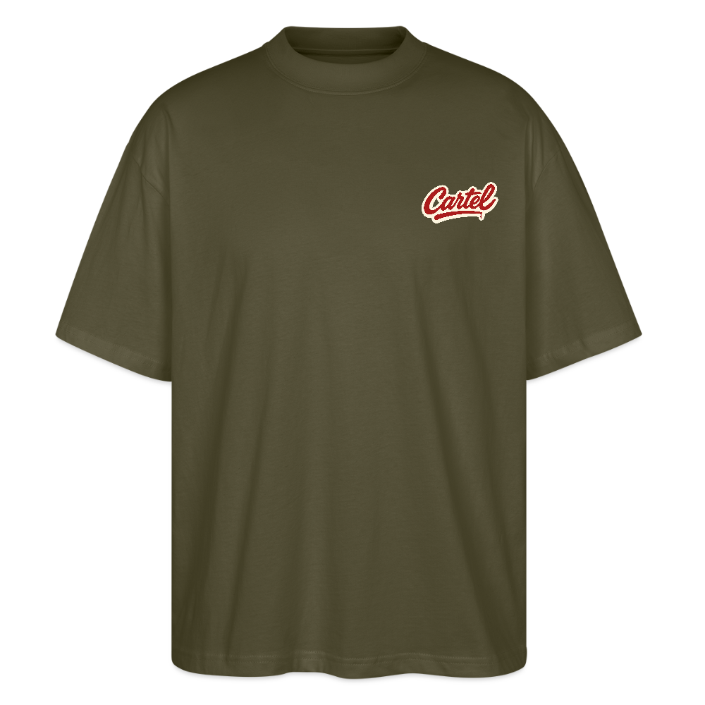 Cartel Oversized Bio T-Shirt Clean White Logo - Khaki