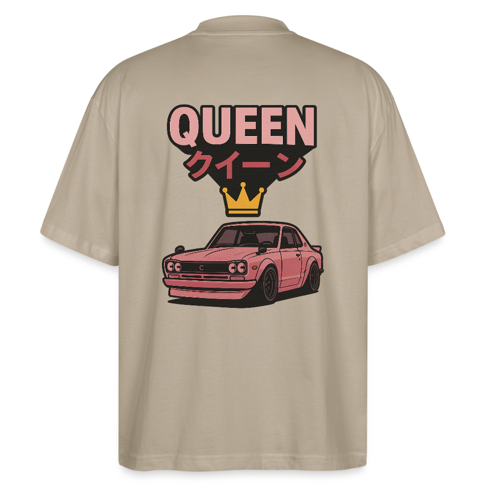 Cartel Oversized Bio T-Shirt Queen 👸 Partnershirt - Steingrau