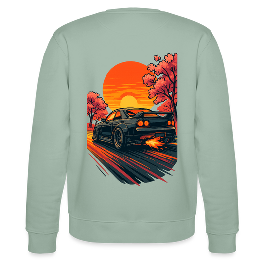 Cartel Bio-Sweatshirt Cartoon Sunset - Helles Graugrün