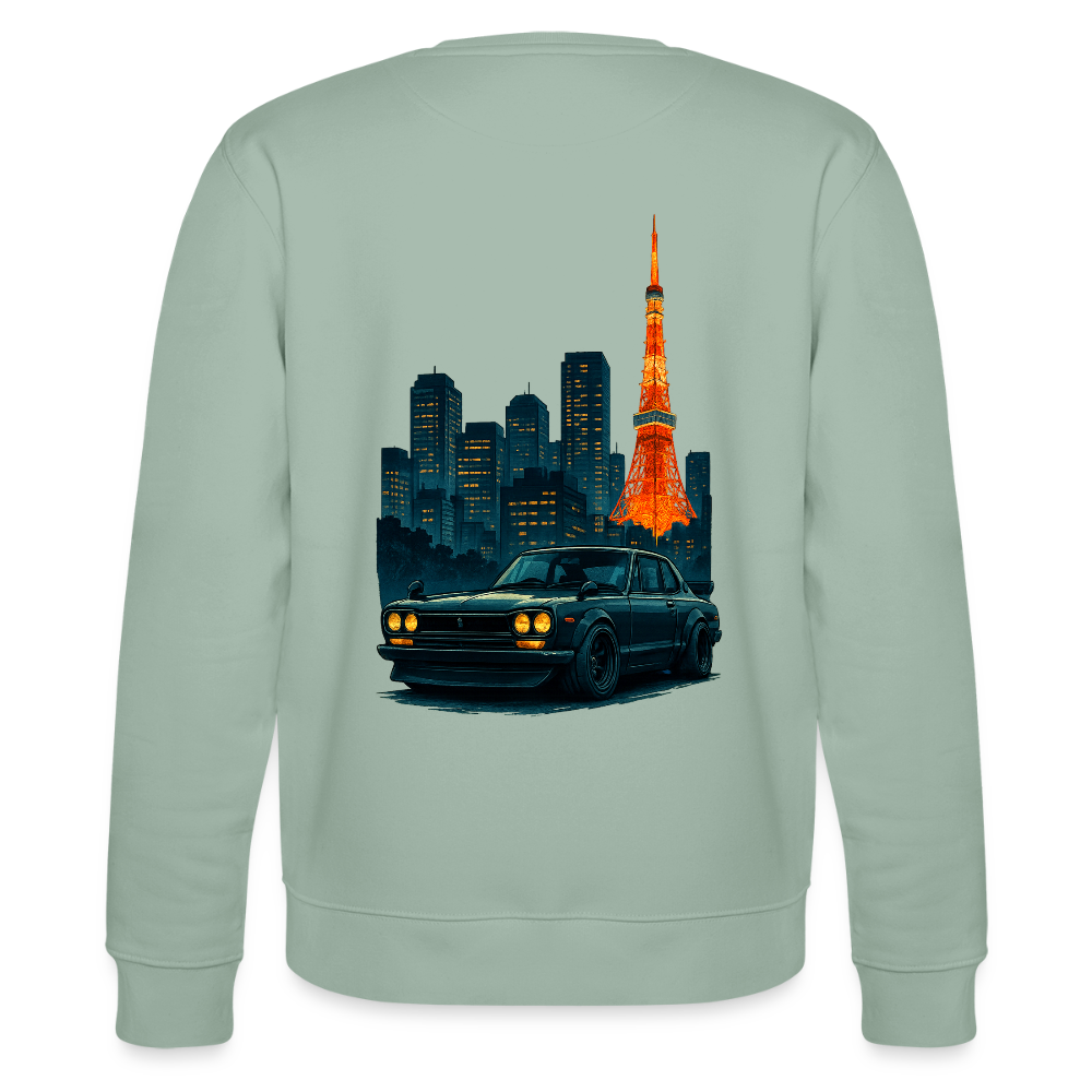 Cartel Bio-Sweatshirt Tokio Tower - Helles Graugrün