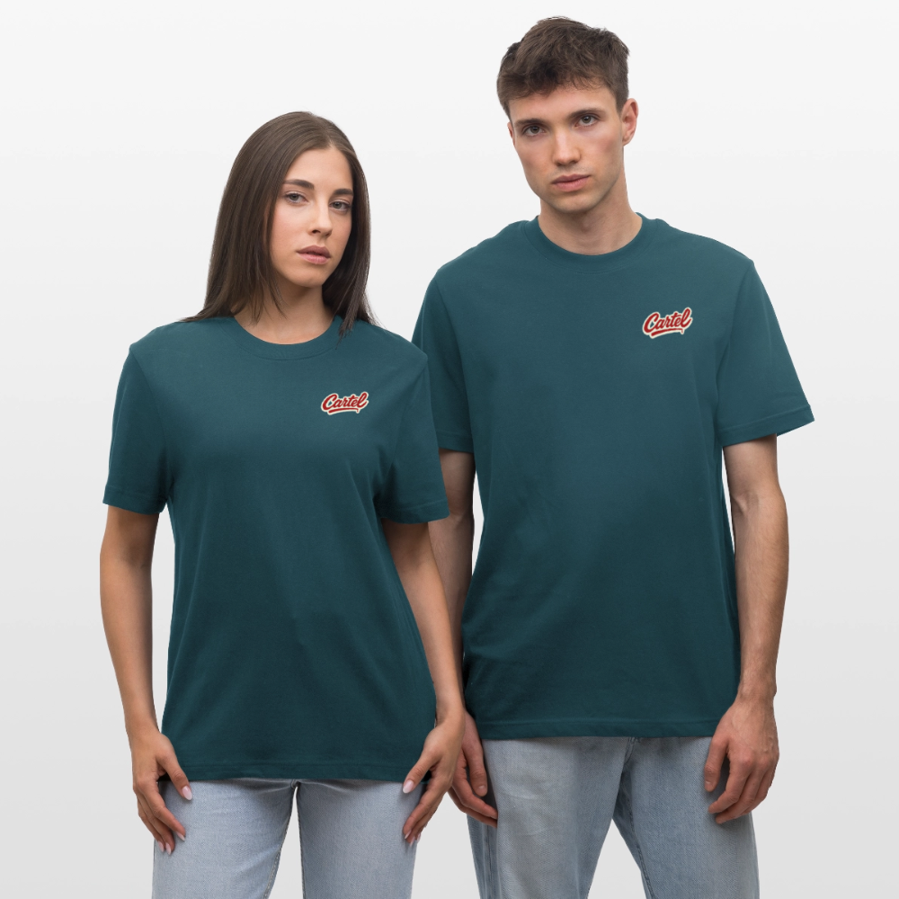Cartel Bio-T-Shirt Clean White Logo - Dunkles Petrol